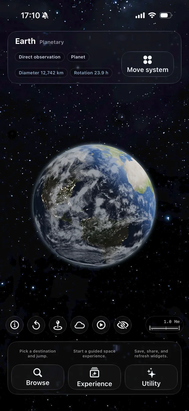 Dust to Cosmos Earth view