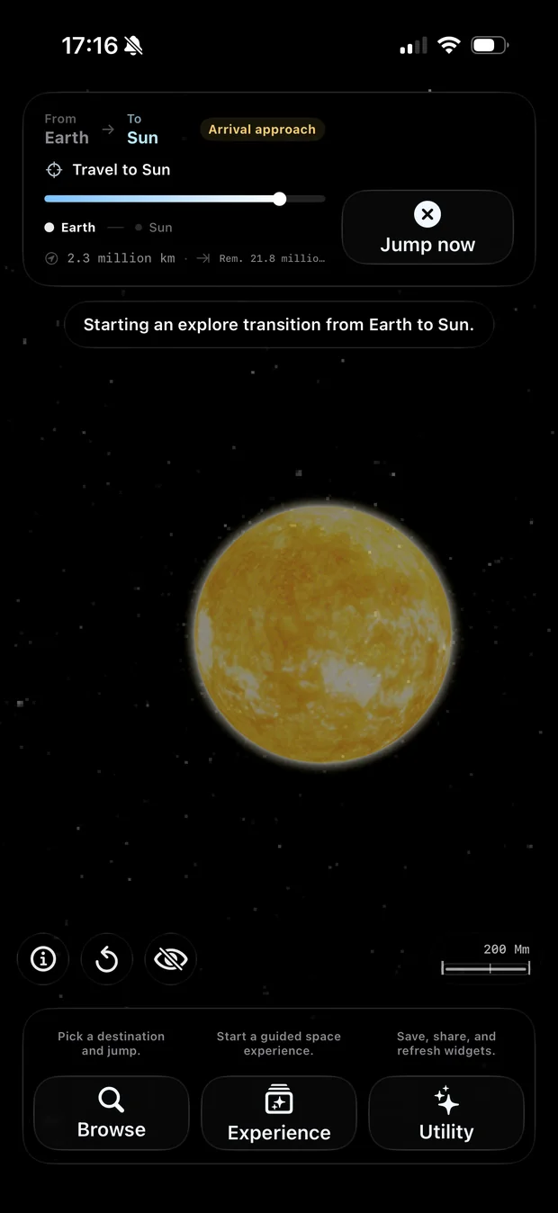 Direct navigation from Earth to Sun