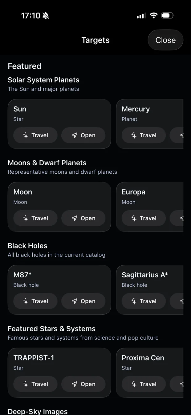 Object catalog targets